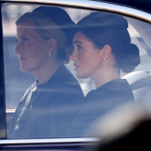 Meghan Markle Rides With Countess Sophie During Procession for Queen Elizabeth II