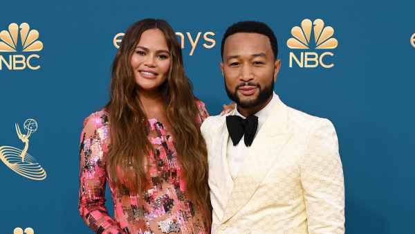 Pregnant Chrissy Teigan Shows Off Her Baby Bump Alongside Husband John Legend at the 2022 Emmy Awards Red Carpet