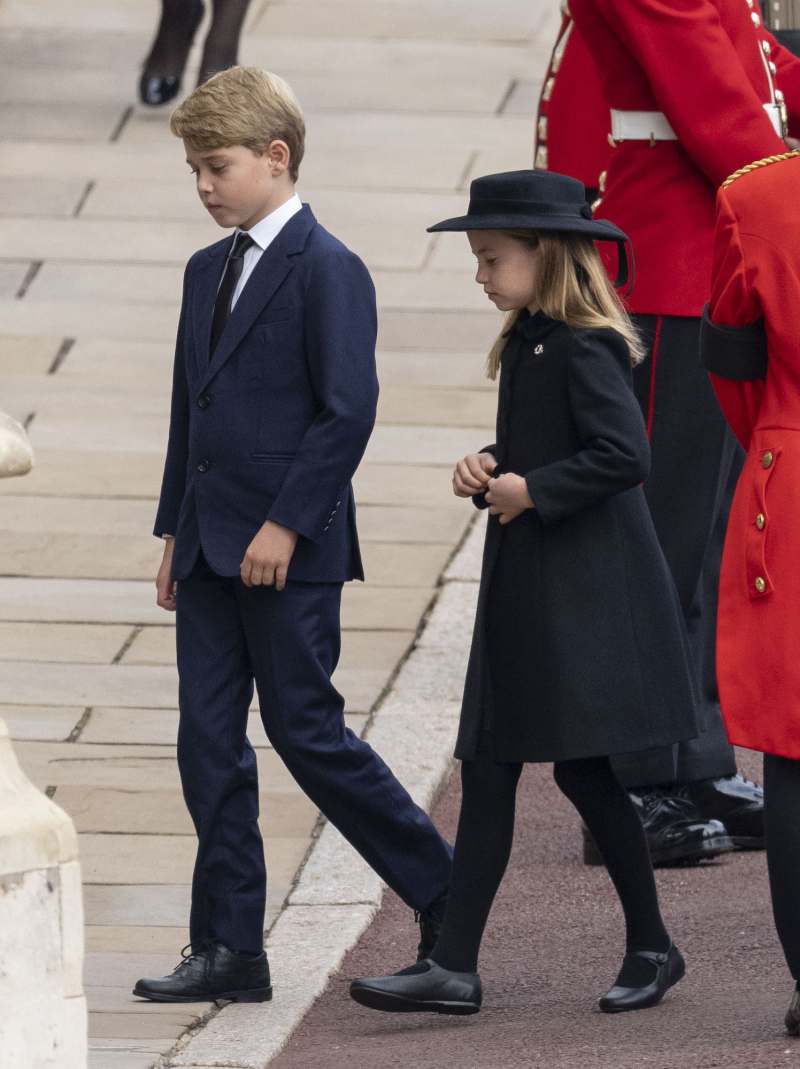 Prince George and Princess Charlotte at the Royal Funeral