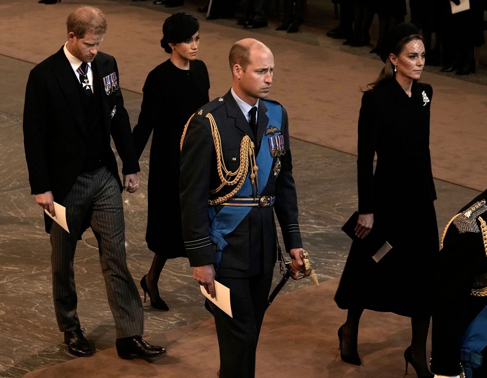 Prince Harry and Meghan Markle Hold Hands As They Exit Queen Elizabeth II&rsquo;s Westminster Hall Service