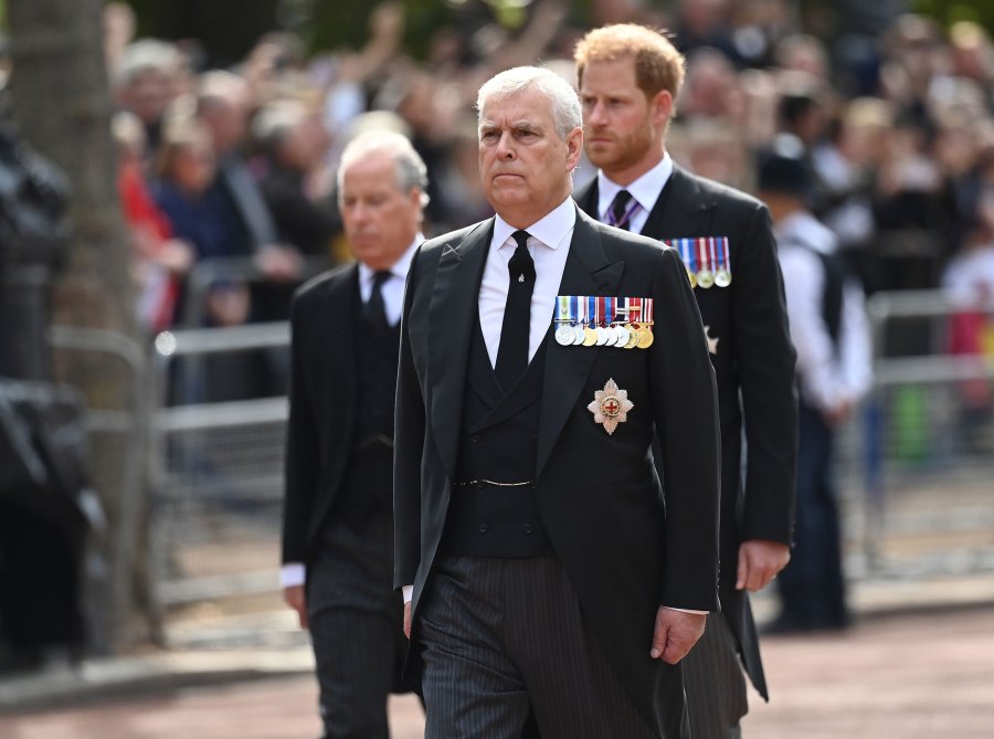 Prince Harry and Prince Andrew Wear Morning Suits Instead of Military Uniforms at Queen Elizabeth II’s Procession