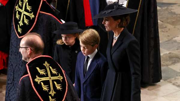 Prince William, Princess Kate Walk With Their Kids at Queen Elizabeth's Funeral