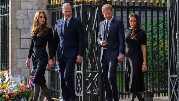 Prince William and Prince Harry Unite to Greet Mourners With Duchess Kate and Meghan Markle