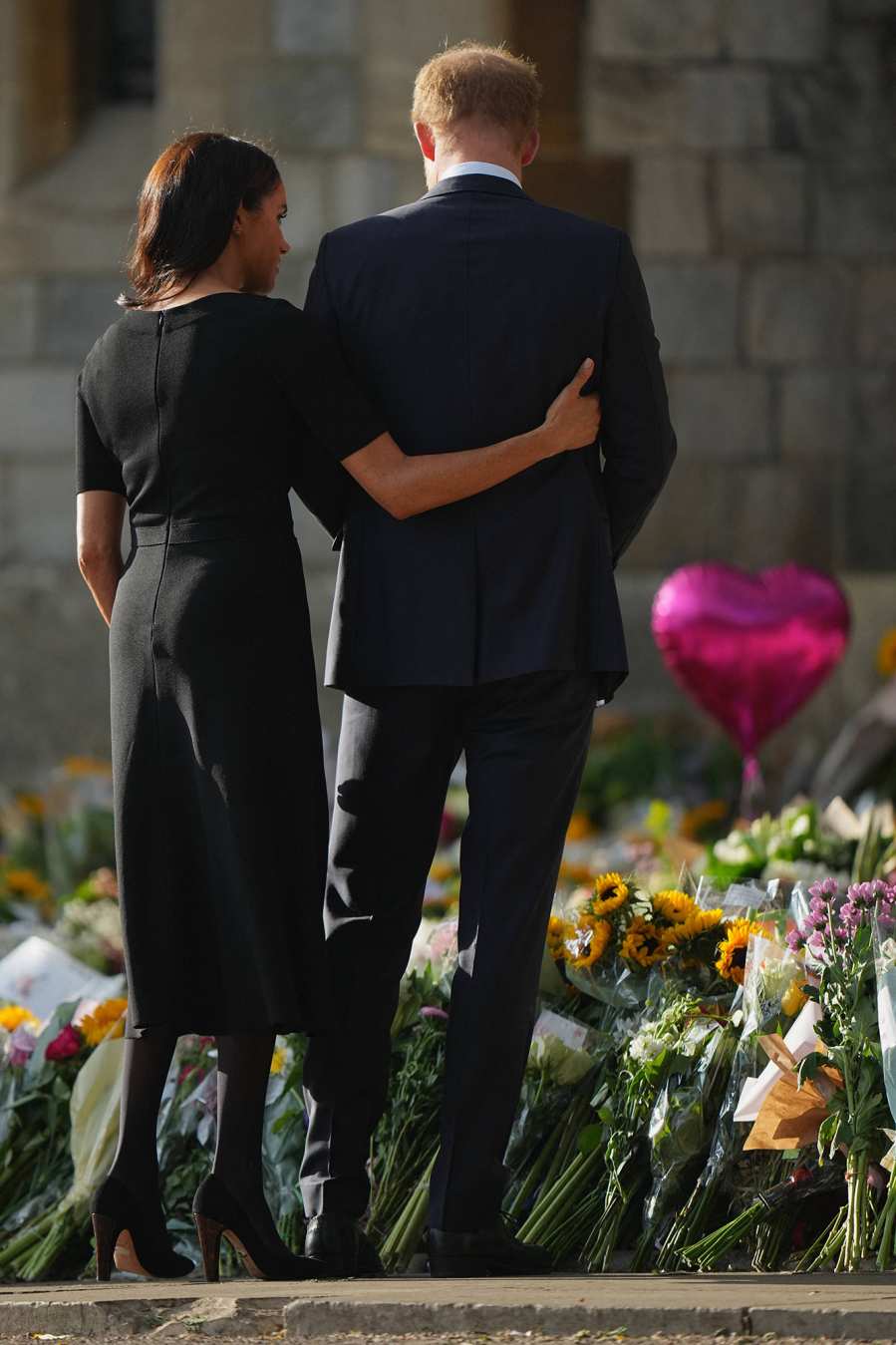 Prince William and Prince Harry Unite to Greet Mourners With Duchess Kate and Meghan Markle