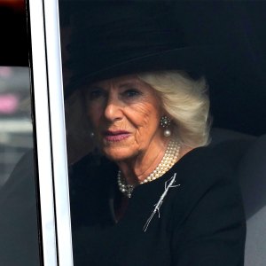 Queen Consort Camilla Wears Brooch From Late Father to Queen Elizabeth's Funeral