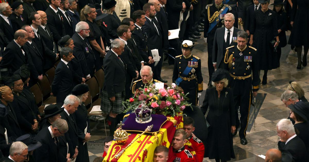 Queen’s Funeral Procession: William, Harry, More Walk Behind Coffin