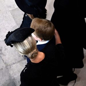 Sophie Duchess of Wessex Comforts Prince George at Royal Funeral