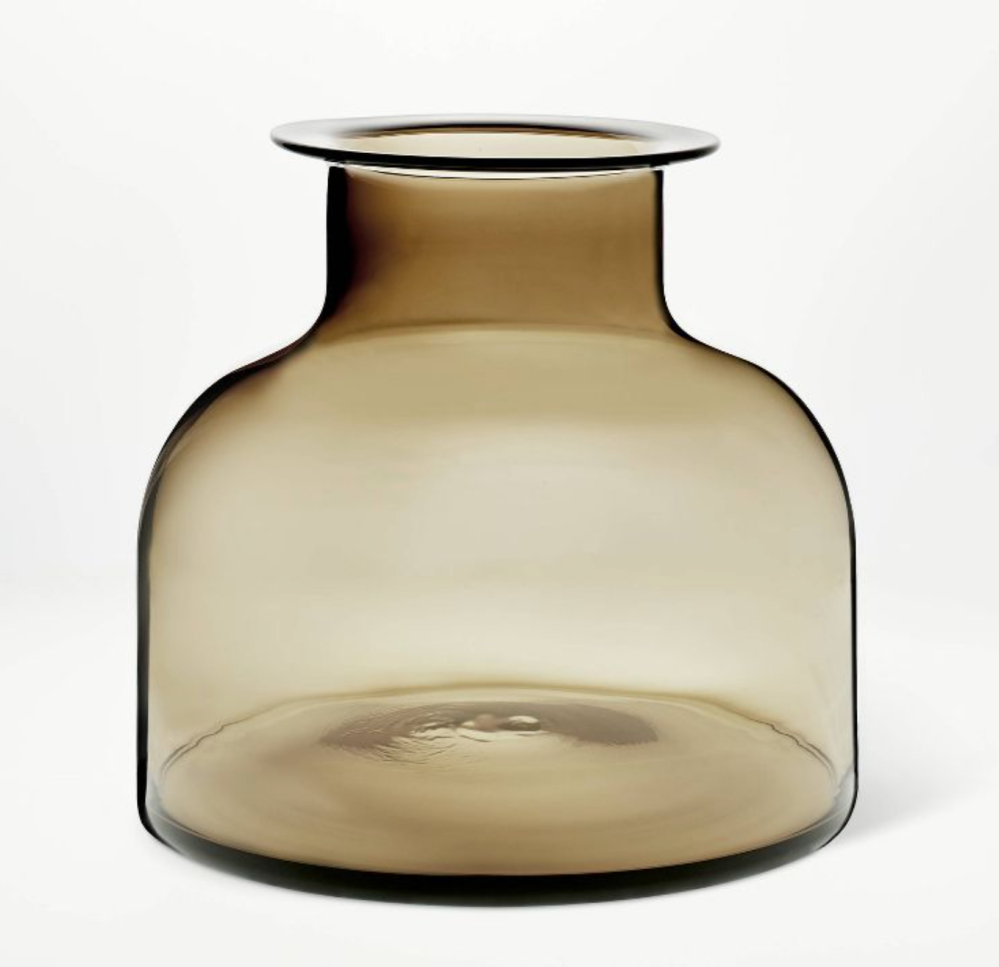 Threshold™ 9" x 10" Smoked Glass Vase