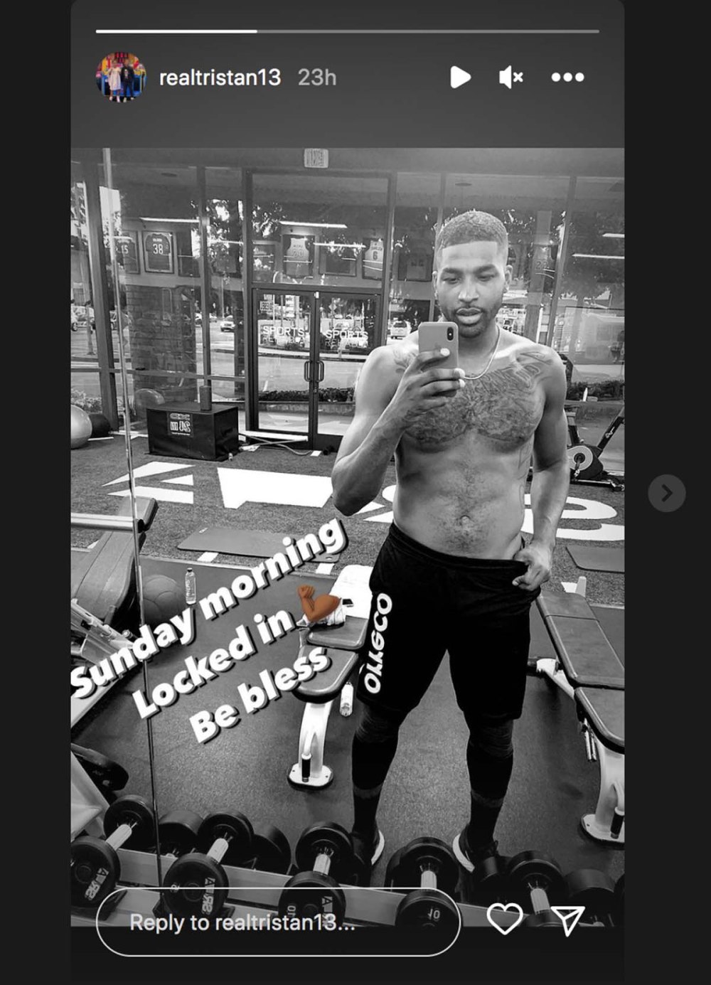 Tristan Thompson Poses Shirtless After Khloe Flirts With Michele Morrone