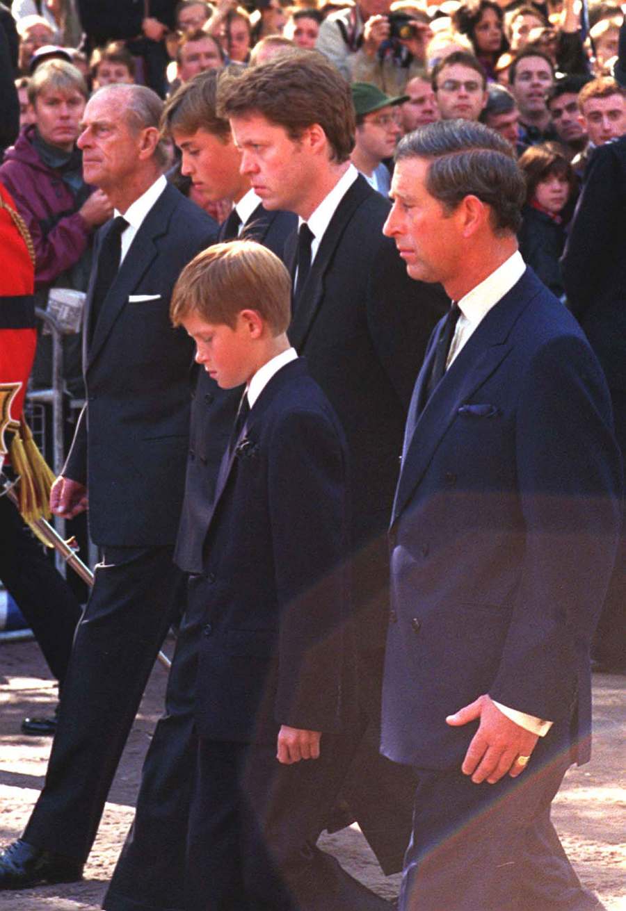William and Harry Walk Behind Queen Coffin Almost 25 Years to the Day After Princess Diana's Funeral