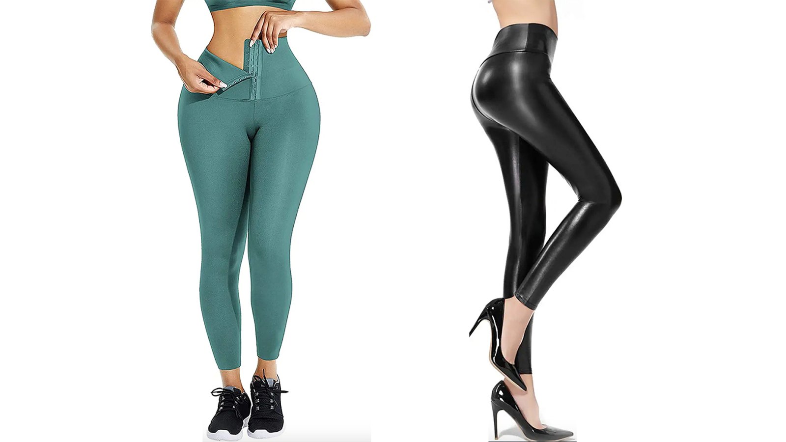 CLOSED HEELS COMPRESSION LEGGINGS WITH TUMMY CONTROL