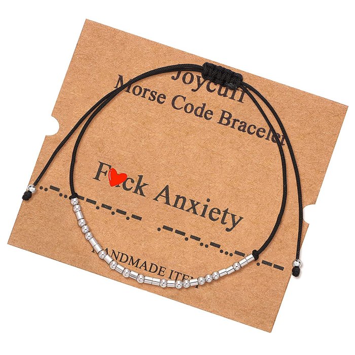 Anti-Anxiety Bracelets Are Like Wearable Forms of Self-Care 12 anti-anxiety-bracelets-amazon-fck-anxiety-morse-code