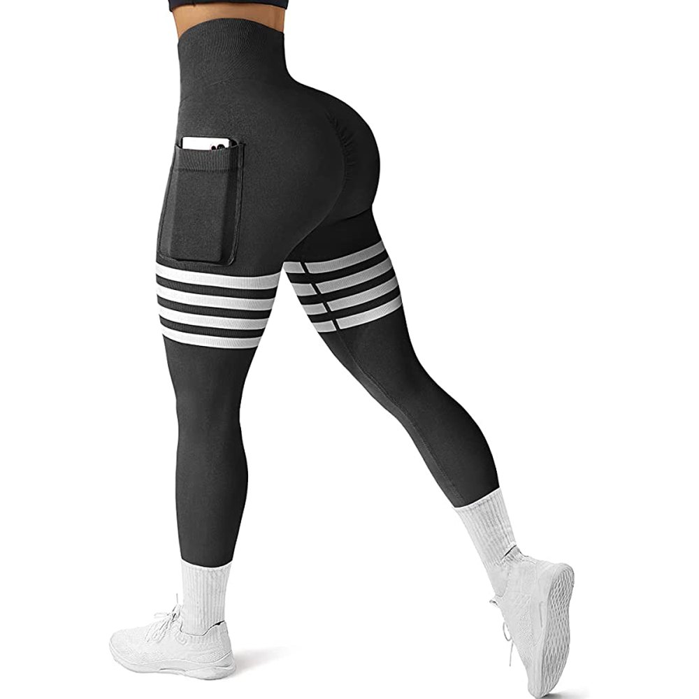 Hfyihgf Anti-Cellulite Leggings for Women with Pockets High Waist Butt  Lifting Leggings Workout Textured Scrunch Yoga Pants(Black,M) 