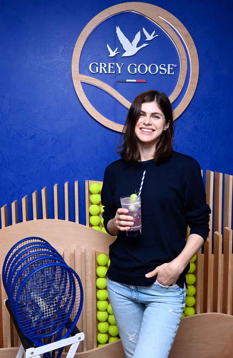 hot pics The White Lotus star Alexandra Daddario Honey Deuce in the Grey Goose Suite during the 2022 US Open
