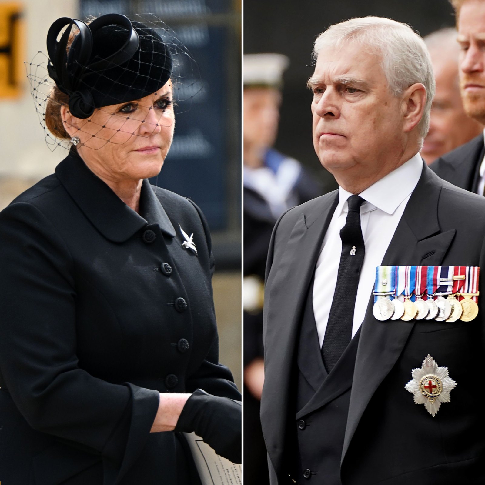 Sarah Ferguson Attends Queen Elizabeth II's Funeral as Her Ex-Husband Prince Andrew Appears in Morning Suit: Photos