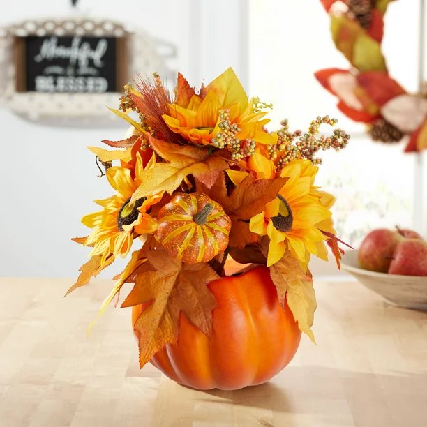 sunflower pumpkin arrangement