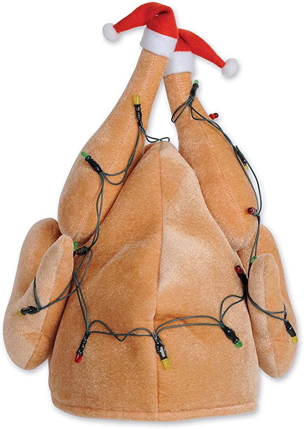 light-up Christmas turkey hat