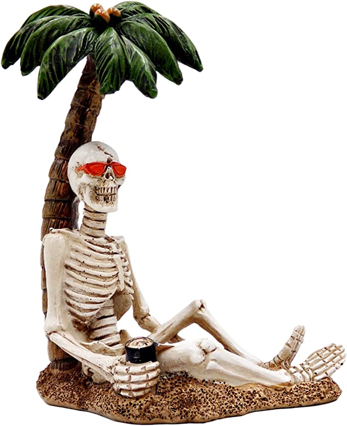 beach bum skeleton figurine
