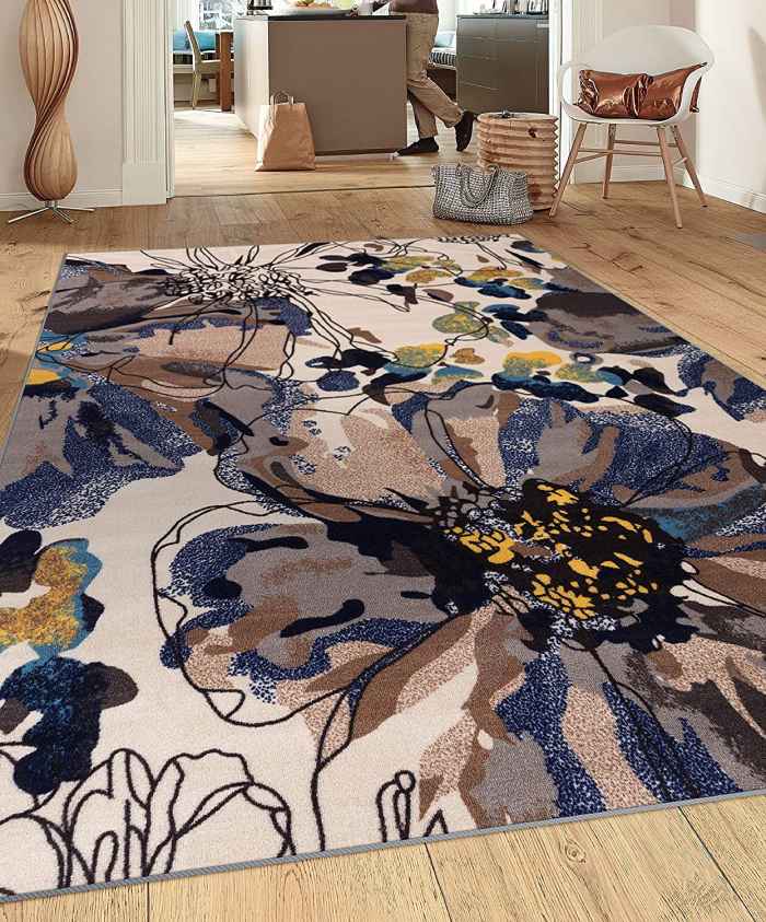 floral print rug
