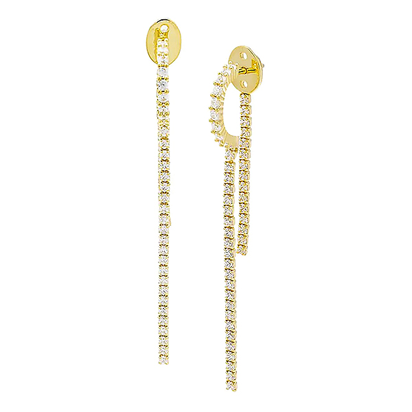 By Adina Eden 14K-Gold-Plated & Cubic Zirconia Tennis Chain Earrings