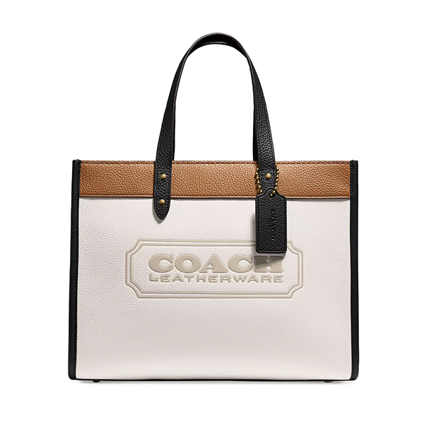 COACH Colorblock Coach Badge Leather Field Tote 30