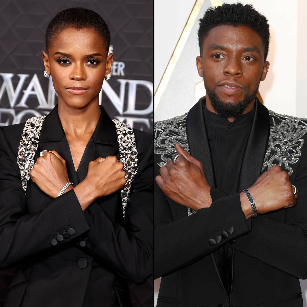 Letita Wright Honors Chadwick Boseman With Her Glittery Suit at Wakanda Premiere