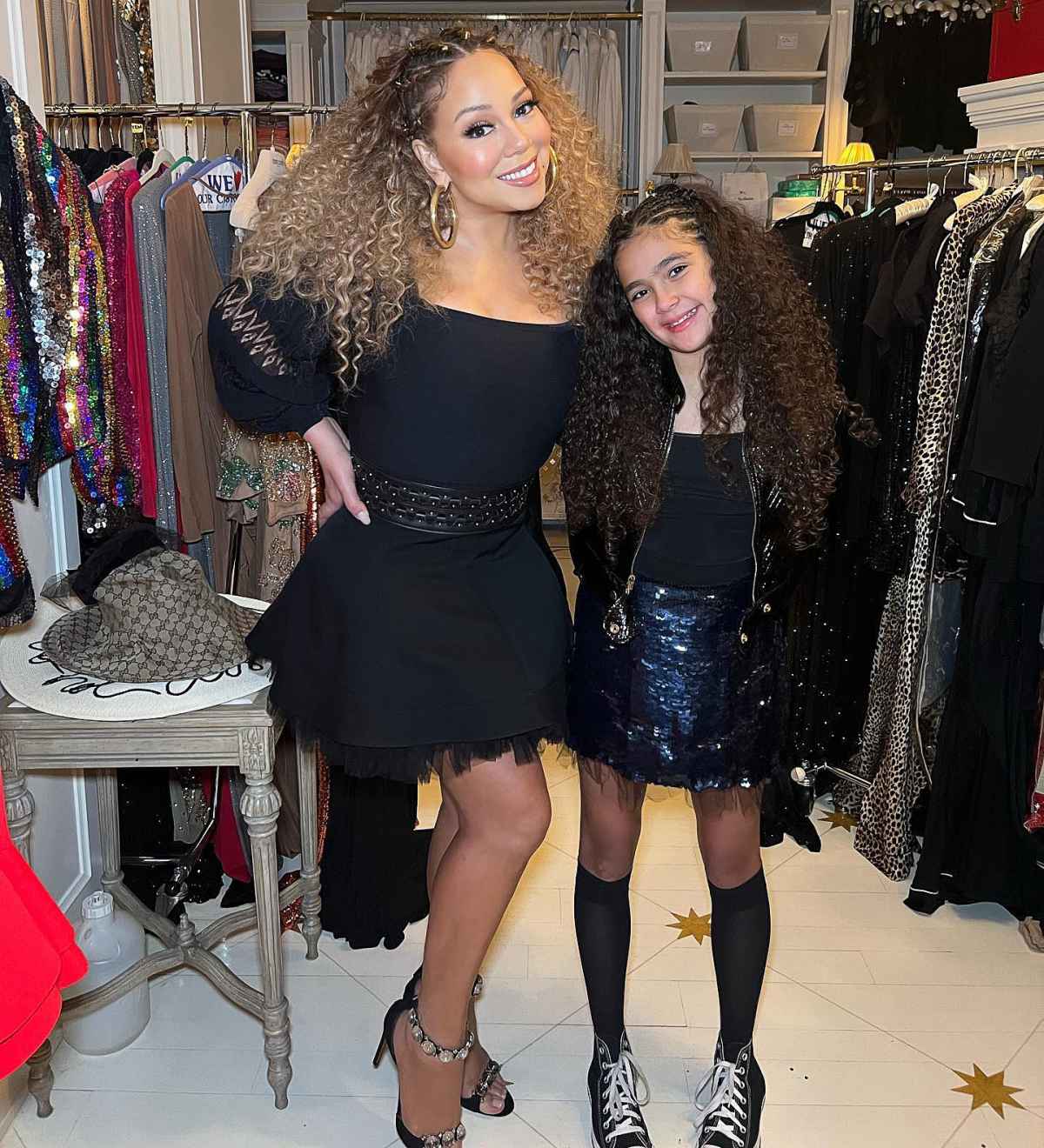 Mariah Carey, Daughter Monroe Sport Matching Braids and Curls