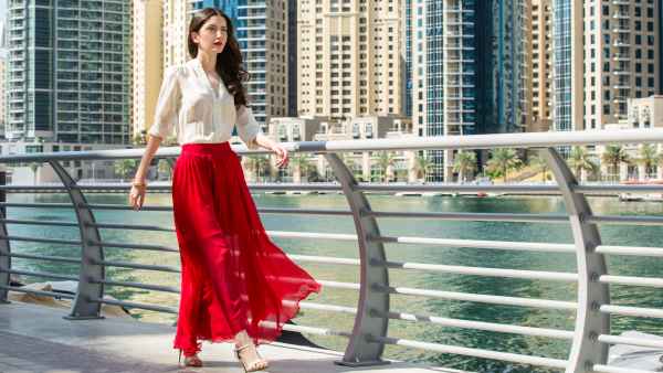 Maxi-Skirt-Stock-Photo