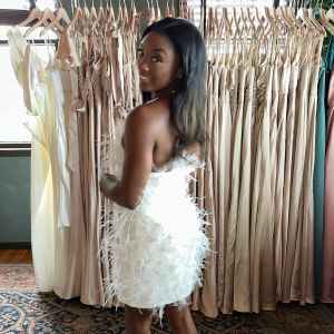 Simone Biles Teases White Dress 13