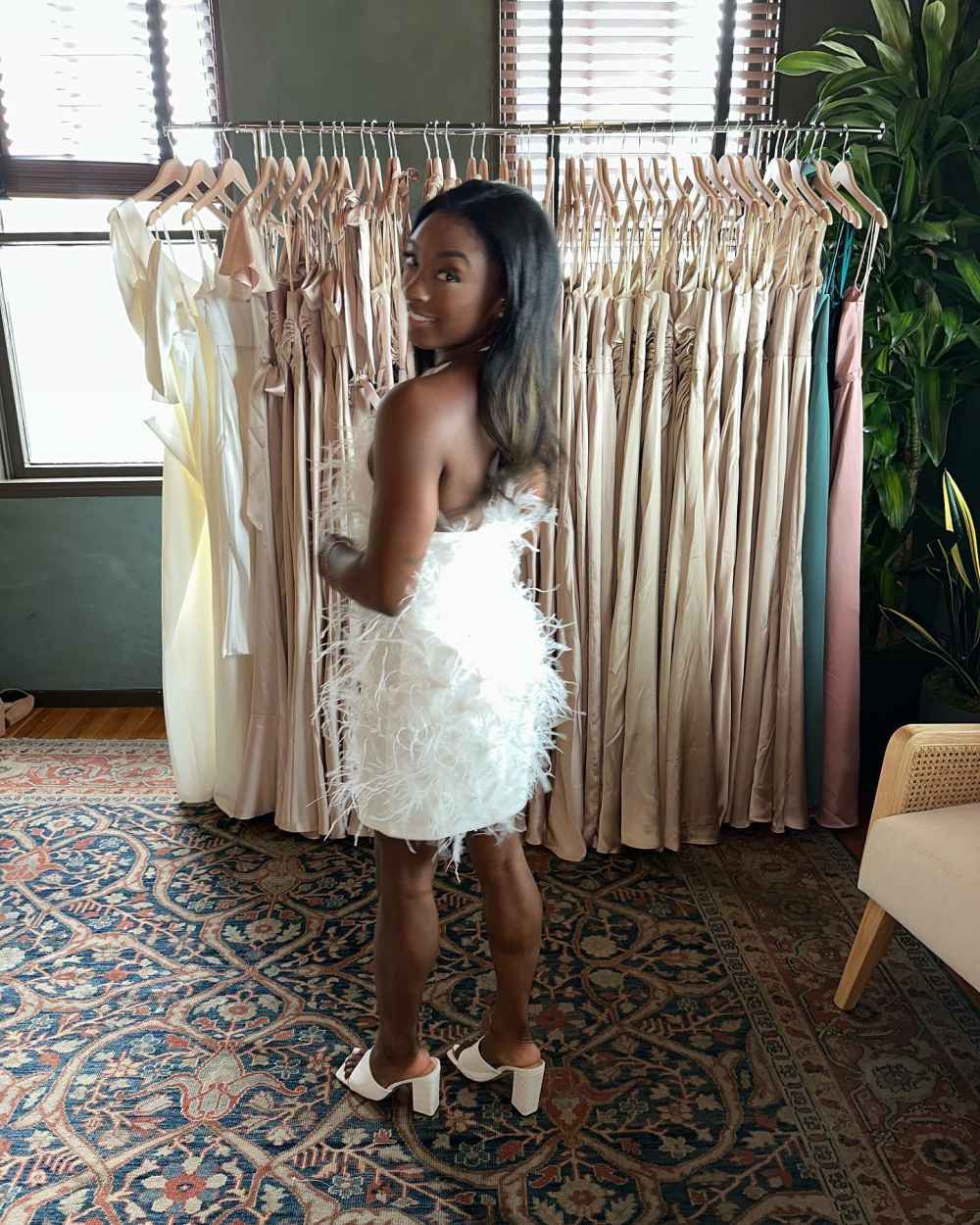 Simone Biles Teases White Dress 13