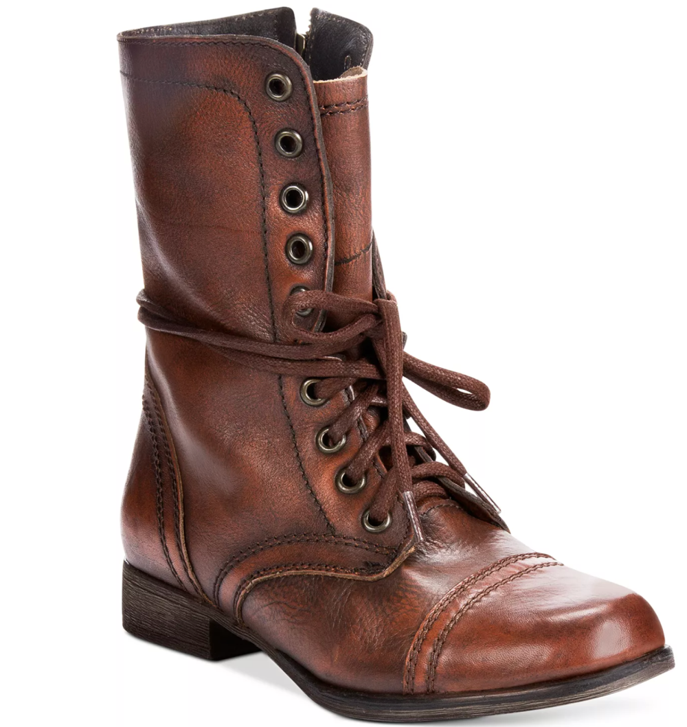 Steve Madden Women's Troopa Lace-up Combat Boots