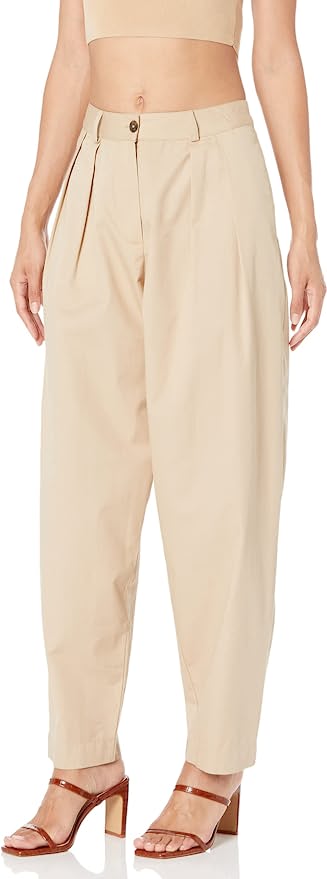 The Drop Women's Sharon Loose Fit Pleated Pants