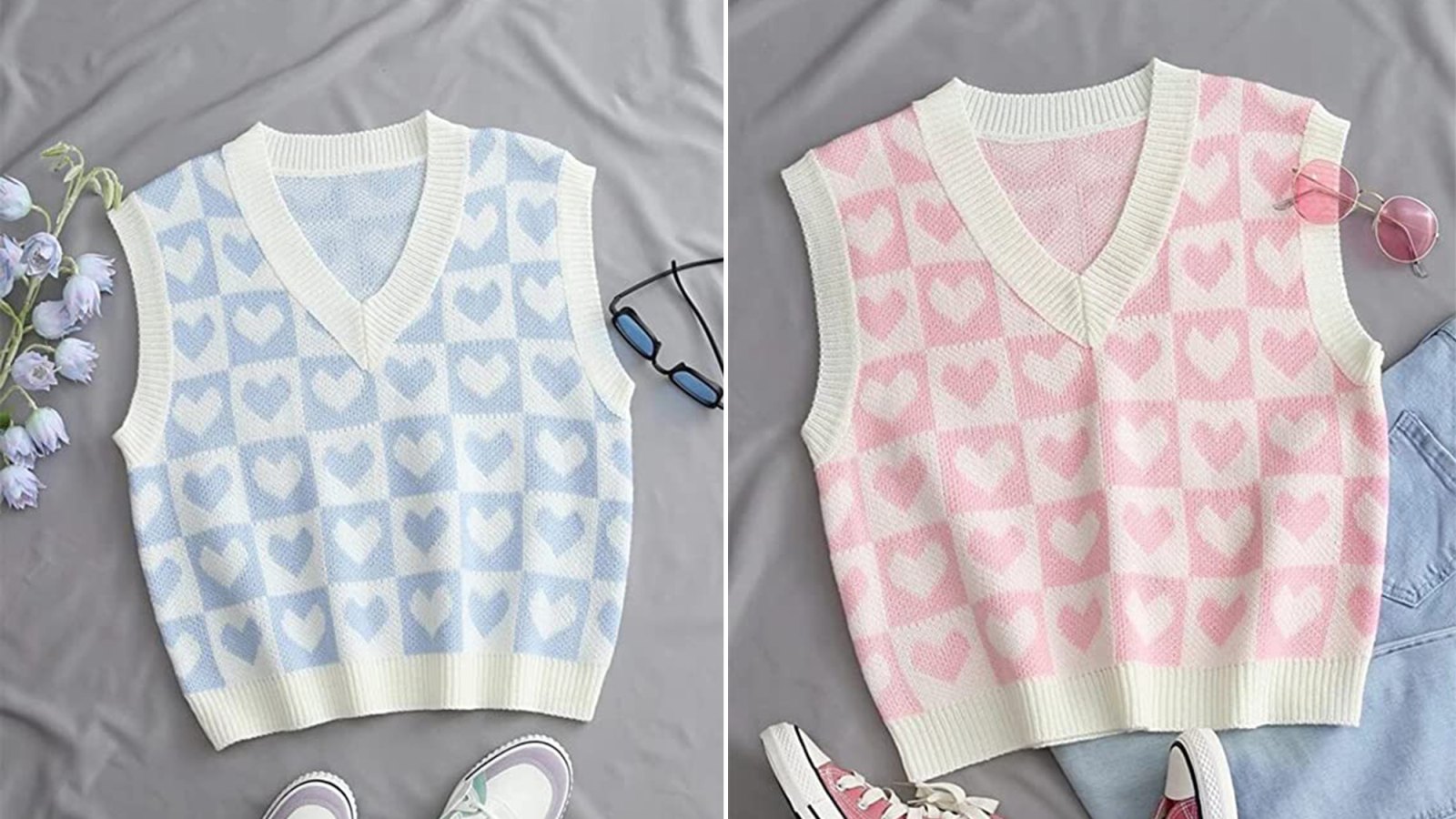 Safrisior Heart Print Sweater Vest Is a Cute Take on a Classic Style