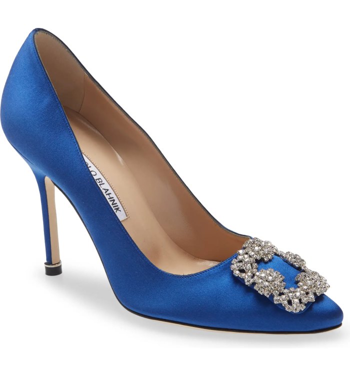 blue Manolo Blahnik heels