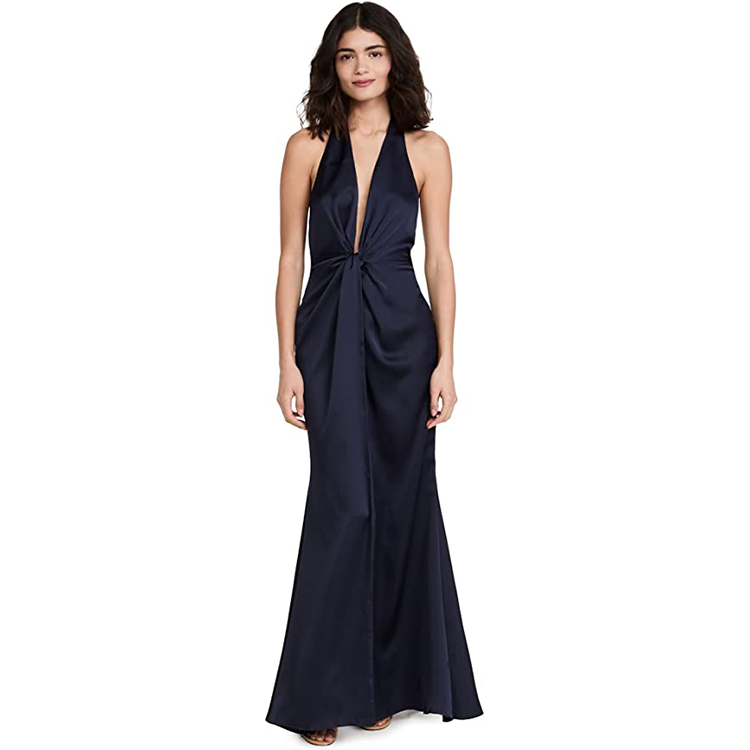 plunging halter gown