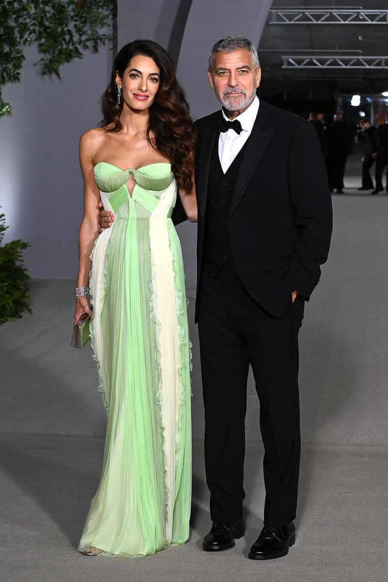 Gorgeous in Green! George and Amal Make Rare Red Carpet Appearance