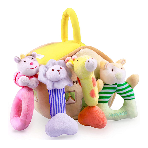 iPlay, iLearn 4 Plush Baby Soft Rattle Toys