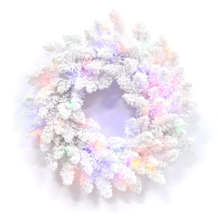 lighted white wreath