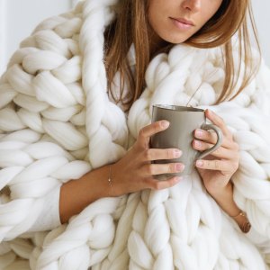 cozy knit blanket
