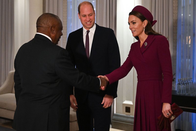 William and Kate were responsible for greeting the South African leader at his hotel.