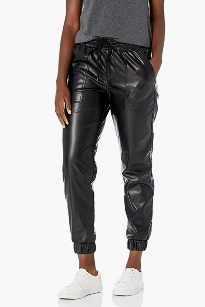 BLANKNYC Womens Vegan Leather Jogger Pants