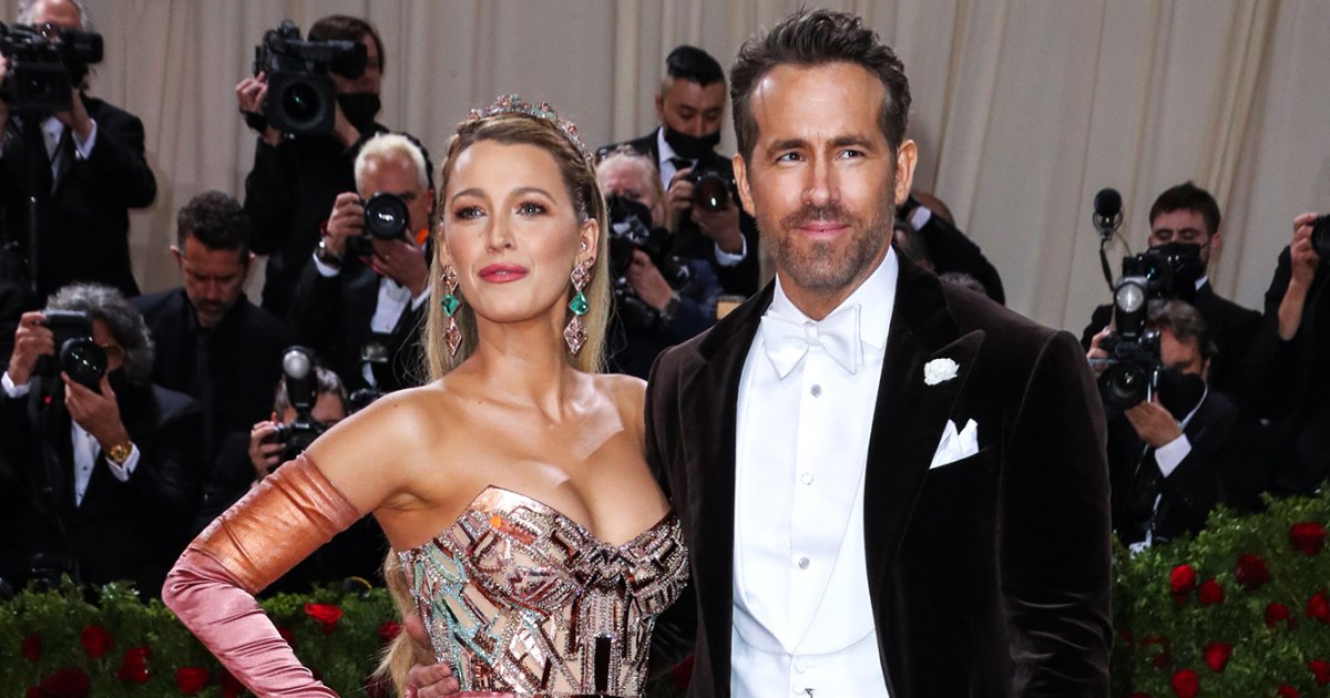 Blake Lively appears to go topless underneath blue velour suit in