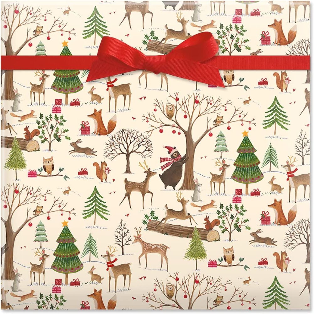 CURRENT Christmas Woods Jumbo Rolled Gift Wrap
