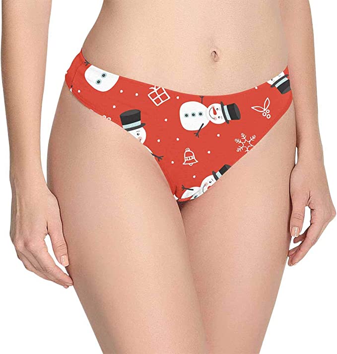 InterestPrint Custom Nolvelty Christmas Thong Underwear
