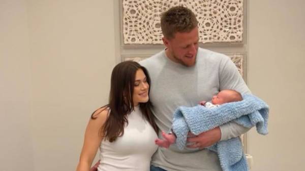 JJ Watt, son Koa and wife Kealia Watt