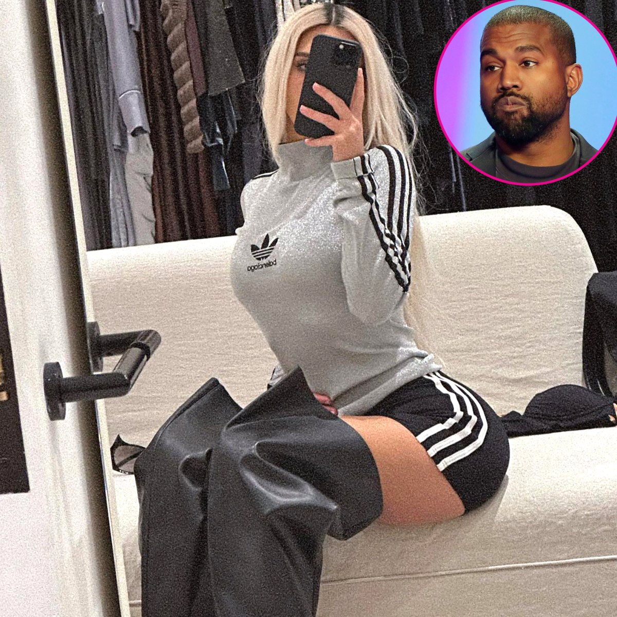 verloving wasserette schelp Kim Kardashian Wears Adidas After Kanye West Partnership Ends