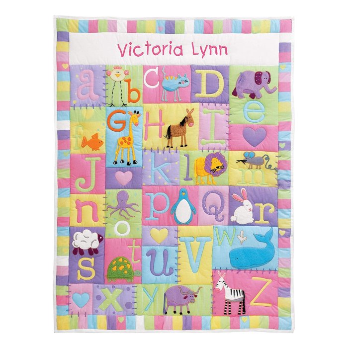 Let's Make Memories Personalized Alphabet Baby Quilt