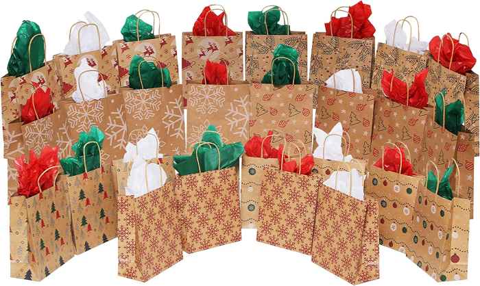 MOMONI 28 Piece Medium Premium Christmas Gift Bags