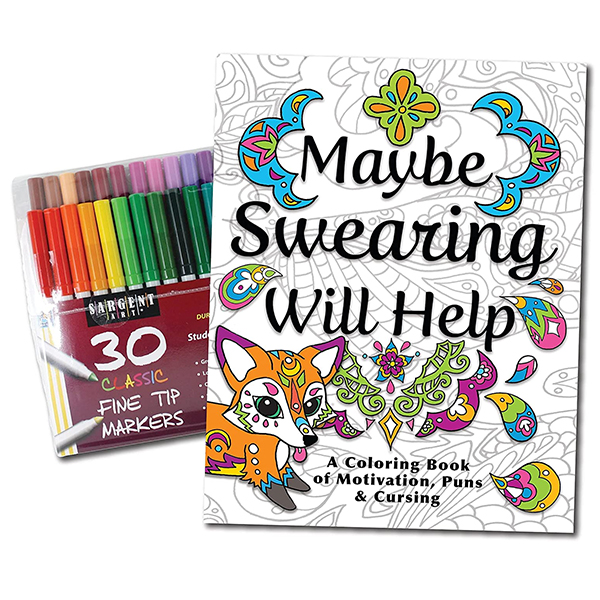 Maybe Swearing Will Help Adult Coloring Book Set
