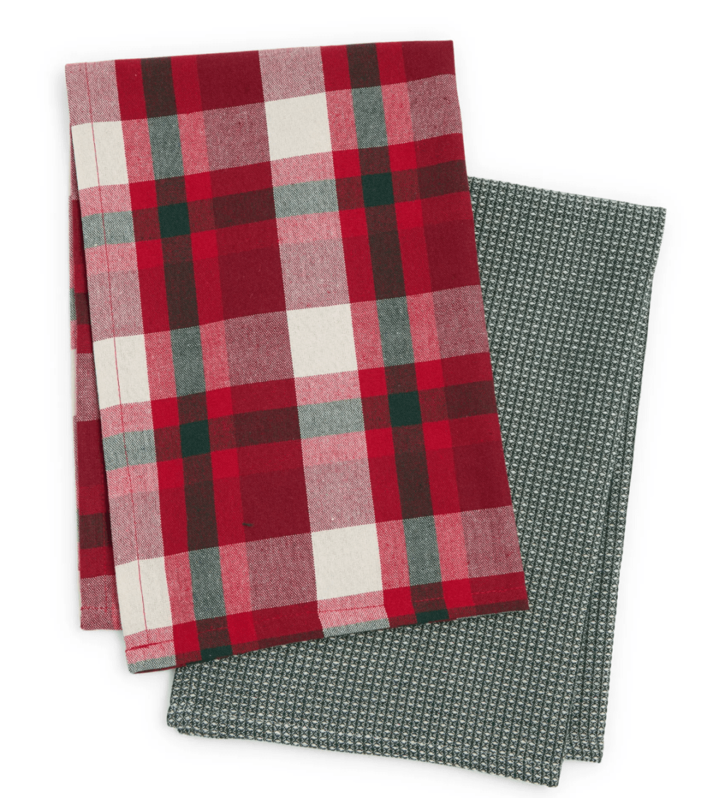 Now Designs Set of 2 Second Spin Tannenbaum Recycled Cotton Blend Kitchen Towels